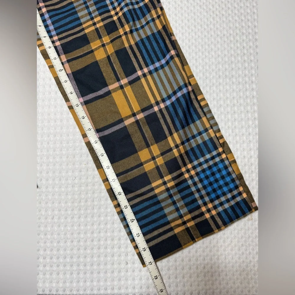 Urban Outfitters Claire Blue Yellow Plaid Y2K Cropped Pants Women SZ 6 - Picture 6 of 10